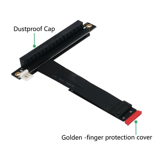 Alt view image 12 of 12 - Riser PCIE 16x To M2 M.2 NVMe Key-M 2230 2242 2260 2280 Riser Card 32G/bps Gen3.0 Cable PCI Express x16 Extender with Sata Power