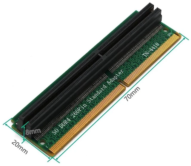 Alt view image 7 of 10 - Add On Cards DDR4 SO DIMM Adapter Memory Riser Card SO DDR4 260Pin Memory Test Protection Adapter Connector for Laptop PC