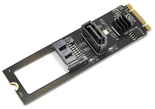 Alt view image 8 of 13 - M2 NGFF NVME to SATA 3.0 6G Expansion Card M.2 Key-M PCIE NVME to SATA Hard Disk Drive Converter Riser Card JMB582 PCIE 3.0 Chip