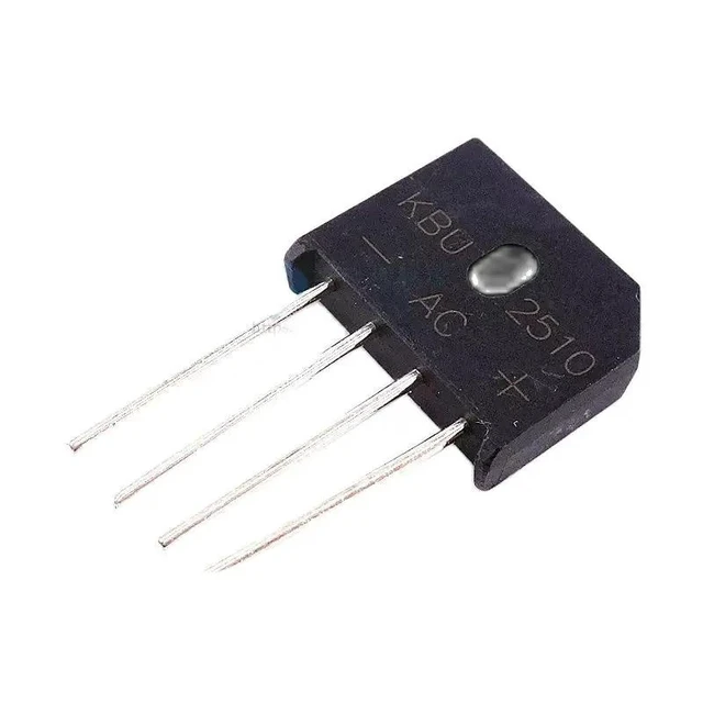 Alt view image 2 of 2 - 5 PCS In-line rectifier bridge KBU2510 25A 1000V 4-leg bridge stack round-leg flat bridge rectifier