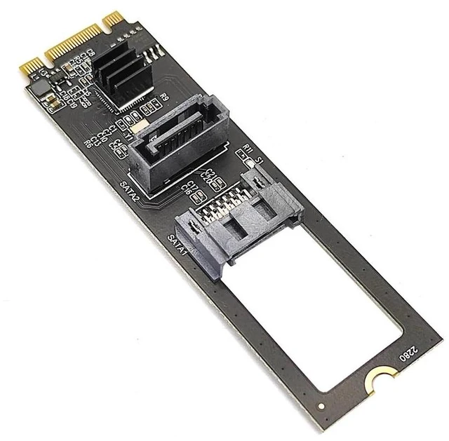 Alt view image 10 of 13 - M2 NGFF NVME to SATA 3.0 6G Expansion Card M.2 Key-M PCIE NVME to SATA Hard Disk Drive Converter Riser Card JMB582 PCIE 3.0 Chip