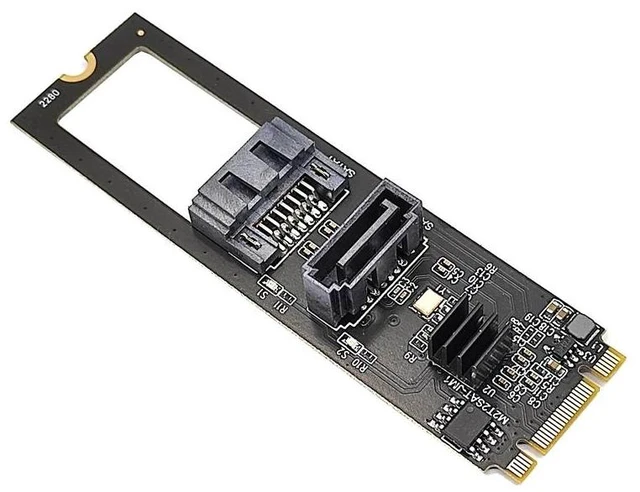Alt view image 9 of 13 - M2 NGFF NVME to SATA 3.0 6G Expansion Card M.2 Key-M PCIE NVME to SATA Hard Disk Drive Converter Riser Card JMB582 PCIE 3.0 Chip
