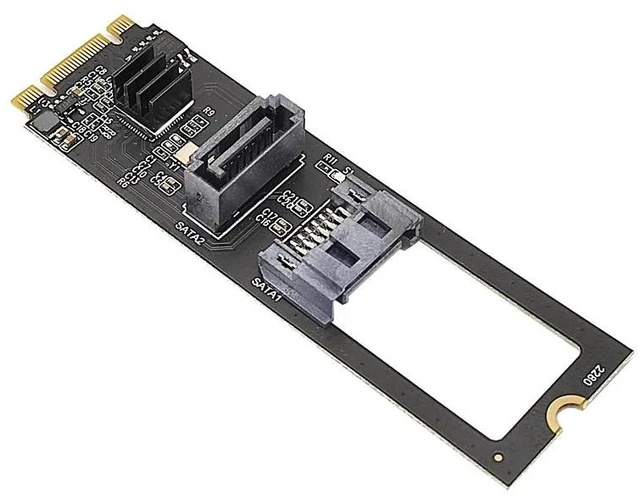 Alt view image 11 of 13 - M2 NGFF NVME to SATA 3.0 6G Expansion Card M.2 Key-M PCIE NVME to SATA Hard Disk Drive Converter Riser Card JMB582 PCIE 3.0 Chip