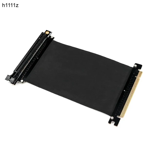 Alt view image 4 of 6 - L-shaped, 90 degrees PCI Express x16 to PCIE x16 Male to Female Graphics Card Riser PCI E PCIE3.0 PCI-E 16x Ribbon Extension Cable for Mining