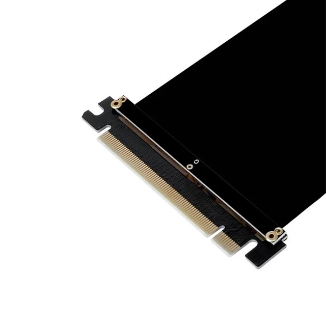 Alt view image 5 of 6 - L-shaped, 90 degrees PCI Express x16 to PCIE x16 Male to Female Graphics Card Riser PCI E PCIE3.0 PCI-E 16x Ribbon Extension Cable for Mining