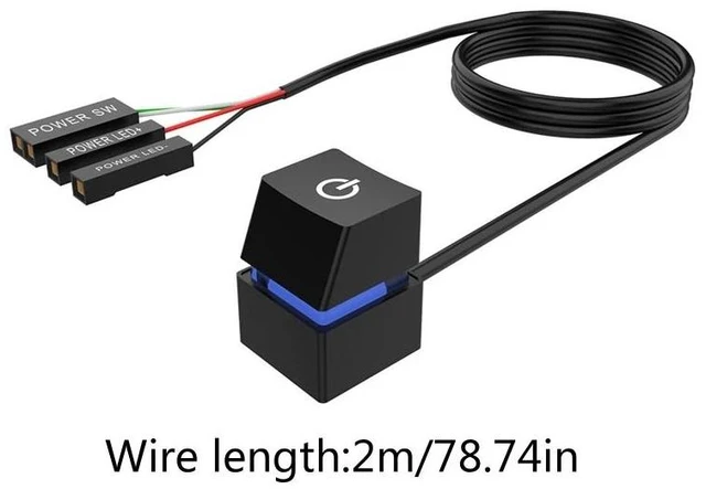 Alt view image 2 of 2 - 2M Colorful PC Motherboard External Power On/Off Button Extension Cable