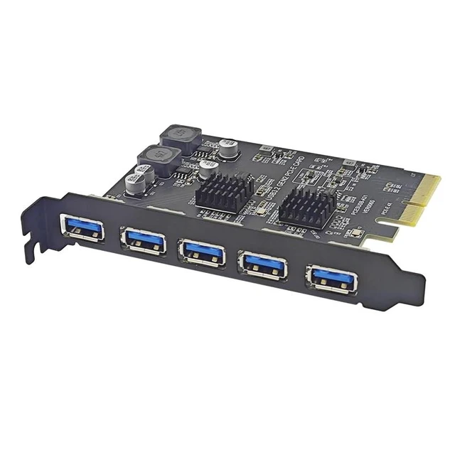 Alt view image 11 of 12 - PCIE USB Expansion Card 5 Ports USB3.1 PCI Express X4 Add On Cards PCI-E USB HUB Adapter USB3.2 Gen2 10Gbps for Desktop Computer
