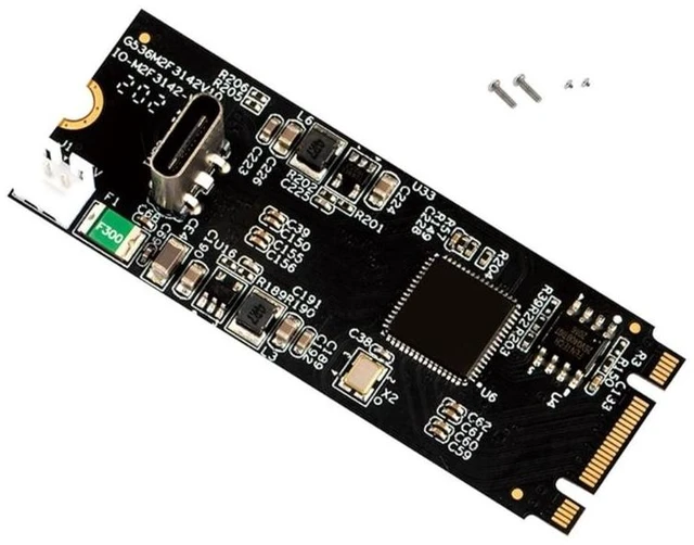 Alt view image 7 of 12 - M.2 to Type C Expansion Card M.2 M/B Key to USB3.2 Gen2 10Gbps USB C Riser ASM3142 Chip M2 22x60 Data Transfer Converter(as shown)