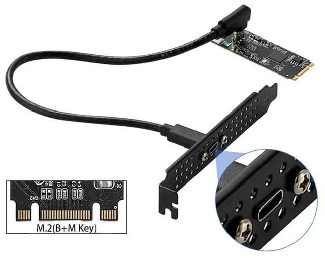 Alt view image 11 of 12 - M.2 to Type C Expansion Card M.2 M/B Key to USB3.2 Gen2 10Gbps USB C Riser ASM3142 Chip M2 22x60 Data Transfer Converter(as shown)