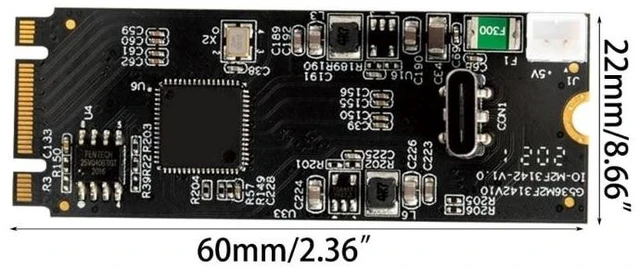 Alt view image 12 of 12 - M.2 to Type C Expansion Card M.2 M/B Key to USB3.2 Gen2 10Gbps USB C Riser ASM3142 Chip M2 22x60 Data Transfer Converter(as shown)