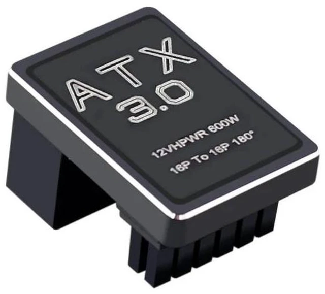 Alt view image 9 of 9 - PCIe5.0 Graphics Card ATX3.0 Power Adapter 12VHPWR 12+4 16Pin 600W Power Supply Adapter Male To Female 180 Degree Turn Connector(Sliver TYPE B)