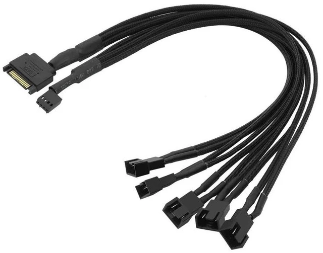 Alt view image 2 of 2 - Computer Fan PWM Temperature Control SATA Line One Point Six SATA To 4pin Line One Drag Six Hub Packet Network Production(1 to 5ways)