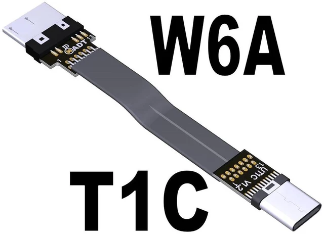 Alt view image 2 of 2 - USB-C 3.0 Male to Male Adapter Cable Type-C to Micro-B Elbow Flat Data Extension Cable USB3.0 for Micro-USB HDD Enclosure 5G/bps(T1C-W6A)(15cm)
