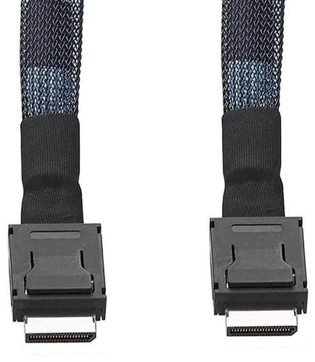 Alt view image 9 of 12 - Mini SAS Oculink SFF-8611 X4 to SFF-8611 X4 Cable 50cm High Speed PCI-E4.0 24Gbps SFF8611 to SFF8611 Male to Male NVME SSD Cable