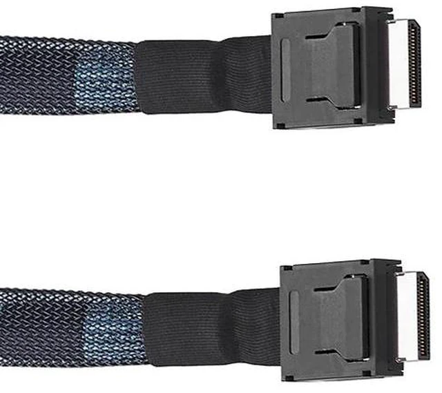 Alt view image 10 of 12 - Mini SAS Oculink SFF-8611 X4 to SFF-8611 X4 Cable 50cm High Speed PCI-E4.0 24Gbps SFF8611 to SFF8611 Male to Male NVME SSD Cable