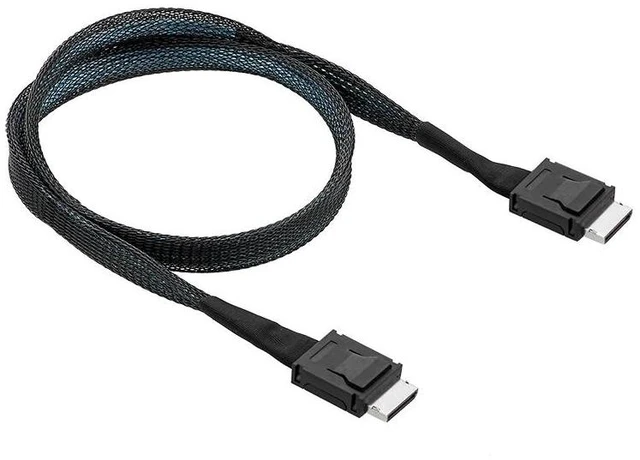Alt view image 12 of 12 - Mini SAS Oculink SFF-8611 X4 to SFF-8611 X4 Cable 50cm High Speed PCI-E4.0 24Gbps SFF8611 to SFF8611 Male to Male NVME SSD Cable