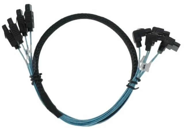 Alt view image 2 of 2 - 1 pcs Sata To Sata Cable 6 Ports/Set Date Cable Sata 7 Pin To Sata 7 Pin Sas Cable 6Gbps HDD Splitter Cable For Server(4 to 4 90 Degrees)(0.5m)