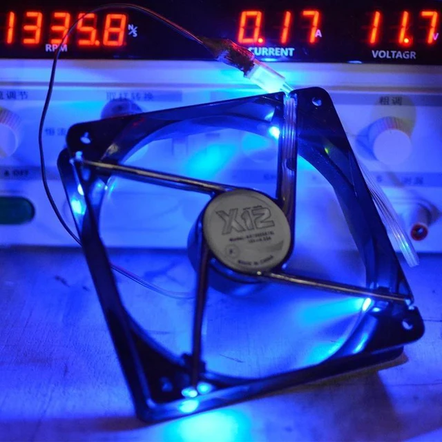 Alt view image 10 of 10 - 12025 12cm 120mm fan 120x120x25mm 12V 0.25A speed monitoring computer CPU cooler fan chassis fan blue light