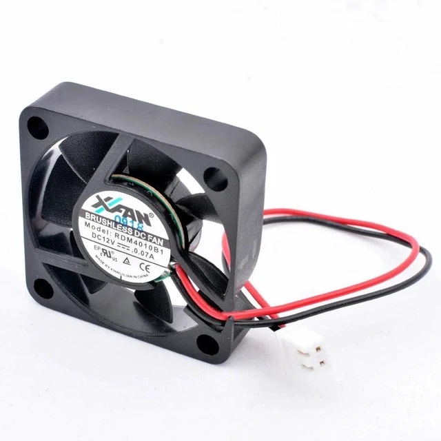 Alt view image 7 of 8 - RDM4010B1 4cm 40mm fan 40x40x10mm DC12V 0.07A Double ball bearing 2 wires Quiet small cooling fan