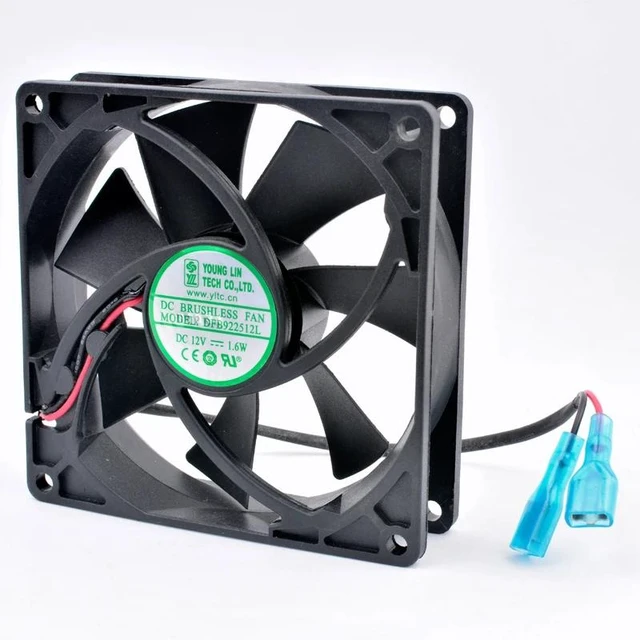 Alt view image 7 of 8 - DFB922512L 92mm fan 92x92x25mm DC12V 1.6W 2 wires, double ball bearings, cooling fan for chassis power supply CPU