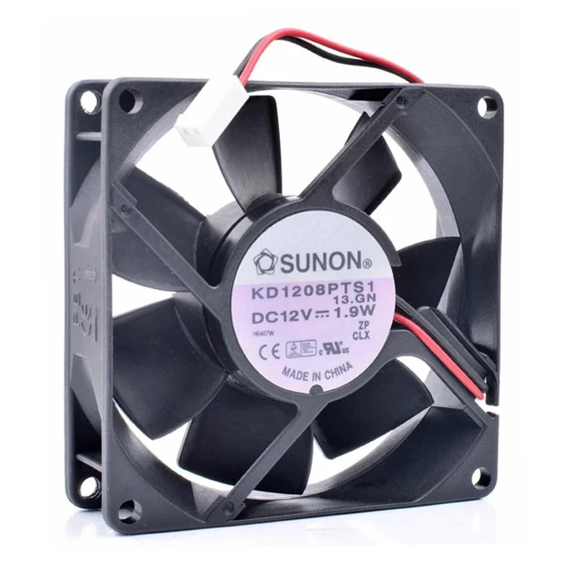 Alt view image 5 of 8 - KD1208PTS1 8025 8cm 80x80x25mm 12V 1.9W computer chassis power cooling fan