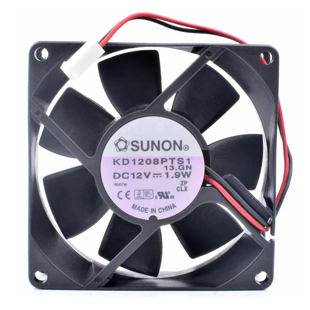 Alt view image 7 of 8 - KD1208PTS1 8025 8cm 80x80x25mm 12V 1.9W computer chassis power cooling fan