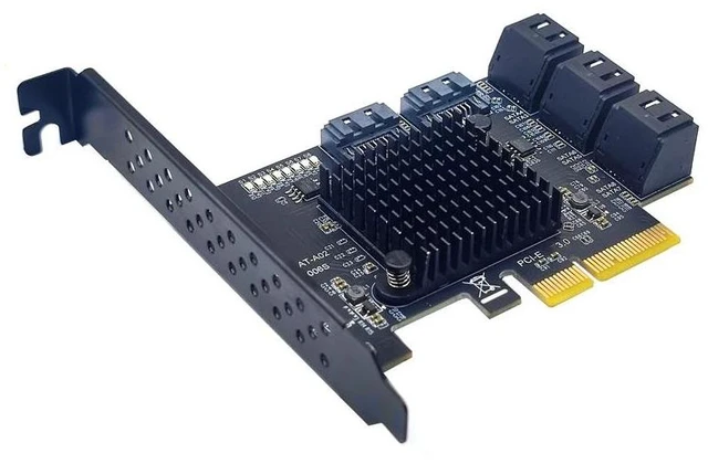 Alt view image 8 of 12 - PCIE 8 Port SATA Expansion Card Extension Board PCI E PCI-E PCI Express X4 to SATA3 6G HDD SSD Adapter Controller Hub Multiplier