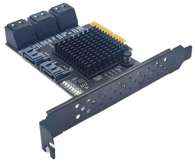 Alt view image 11 of 12 - PCIE 8 Port SATA Expansion Card Extension Board PCI E PCI-E PCI Express X4 to SATA3 6G HDD SSD Adapter Controller Hub Multiplier