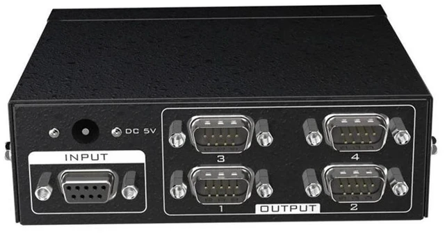 Alt view image 13 of 13 - (US Plug)(4 port)4 Port Active Serial RS232 Splitter 1 to 4 RS232 bi-direction Switcher Splitter 4 to 1 Support Bidirectional Transmission
