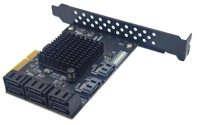 Alt view image 10 of 12 - PCIE 8 Port SATA Expansion Card Extension Board PCI E PCI-E PCI Express X4 to SATA3 6G HDD SSD Adapter Controller Hub Multiplier