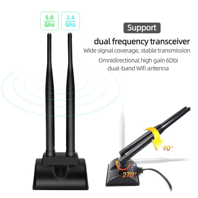 Alt view image 8 of 13 - 2.4GHz 5GHz Dual Band RP-SMA Male WiFi Antenna + IPEX MHF4 to RP-SMA Female Cable 9.8 inch for M.2 NGFF Network Card PC Computer