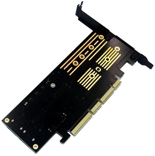 Alt view image 9 of 12 - Add On Cards M.2 NVME NGFF mSATA Riser PCIE to M2 Adapter with Gold M.2 Heatsink SSD Cooling PCI Express X4/X8/X16 Raiser