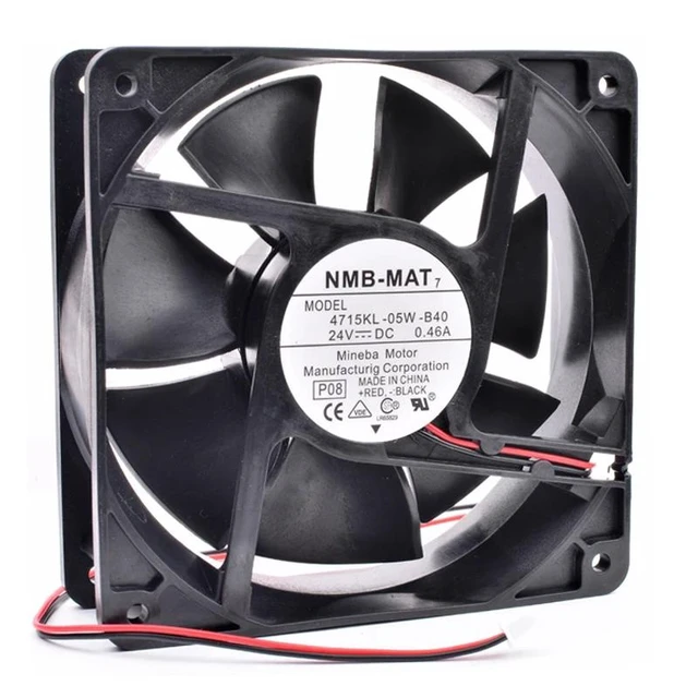 Alt view image 5 of 8 - 4715KL-05W-B40 12038 12cm 120mm 120x120x38mm DC24V 0.46A ABB inverter server cooling fan