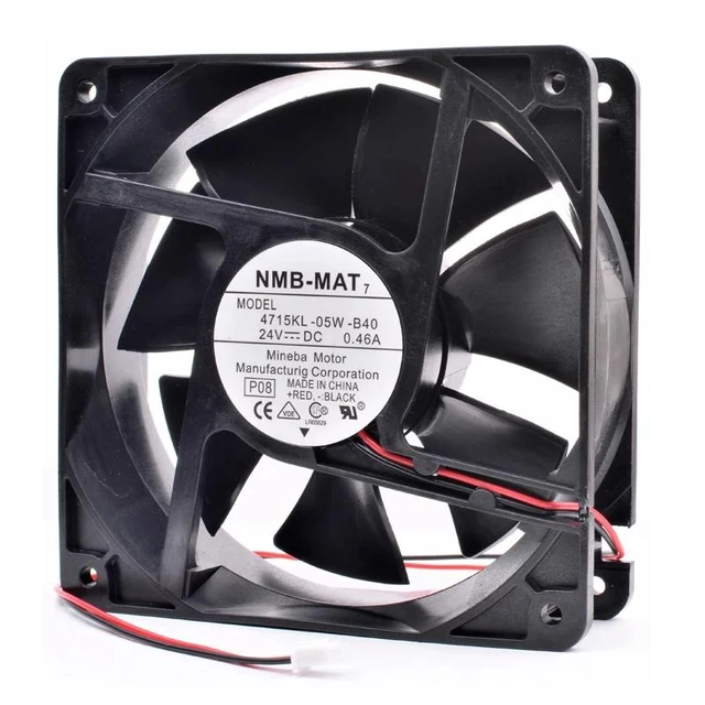 Alt view image 7 of 8 - 4715KL-05W-B40 12038 12cm 120mm 120x120x38mm DC24V 0.46A ABB inverter server cooling fan