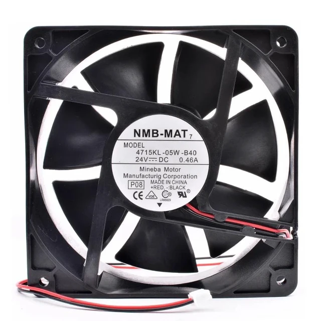 Alt view image 8 of 8 - 4715KL-05W-B40 12038 12cm 120mm 120x120x38mm DC24V 0.46A ABB inverter server cooling fan