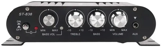 Alt view image 6 of 6 - ST-838 HIFI Amplifier 2.1 Channel Car MP3 Mini Amp AUX Input High And Low Bass Adjustment Super Bass 20Wx2+40W Amplifier Dura