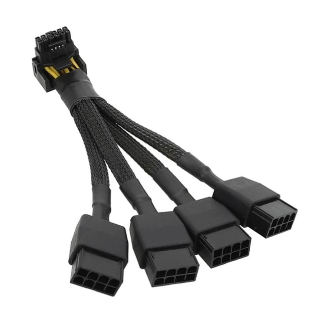 Alt view image 2 of 2 - 4x8Pin to 16Pin 12+4Pin 4x8pin PCIE 5.0 Video Graphics Card Power Supply Adapter Cable RTX4090 RTX4080 12VHPWR to 4x8pin(Elbow)