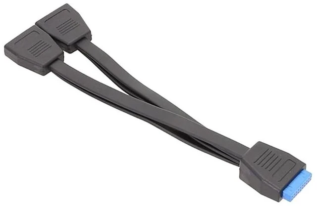 Alt view image 7 of 12 - USB 19Pin/20Pin Splitter Cable for Motherboard Expansion Cable USB3.0 19Pin 1 to 2 Splitter 20CM