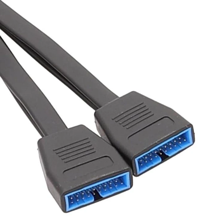 Alt view image 9 of 12 - USB 19Pin/20Pin Splitter Cable for Motherboard Expansion Cable USB3.0 19Pin 1 to 2 Splitter 20CM