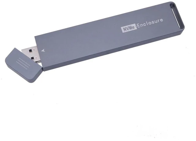 Alt view image 9 of 12 - NVME Case M.2 NVME Enclosure USB C Gen2 10Gbps PCIe NVME SSD Enclosure NVME M2 SSD Case Box Supports 2230/2242/2260/2280 M.2 SSD