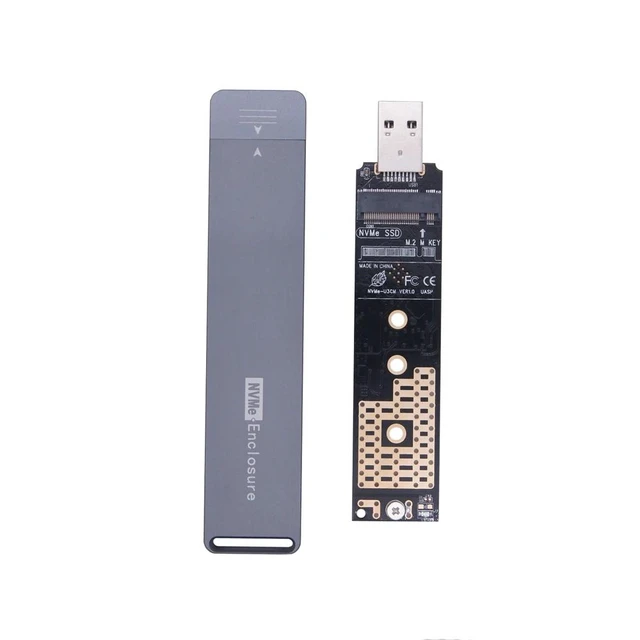 Alt view image 8 of 12 - NVME Case M.2 NVME Enclosure USB C Gen2 10Gbps PCIe NVME SSD Enclosure NVME M2 SSD Case Box Supports 2230/2242/2260/2280 M.2 SSD