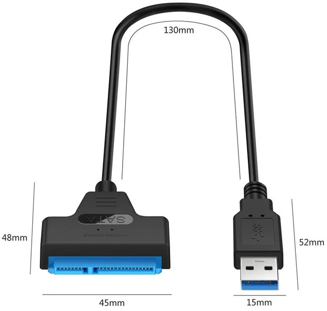 Alt view image 10 of 12 - SATA to USB 3.0 Cable Connector Up to 6G for 2.5 Inch External HDD SSD Hard Drive SATA 3 22 Pin Adapter USB 3.0 to Sata III Cord