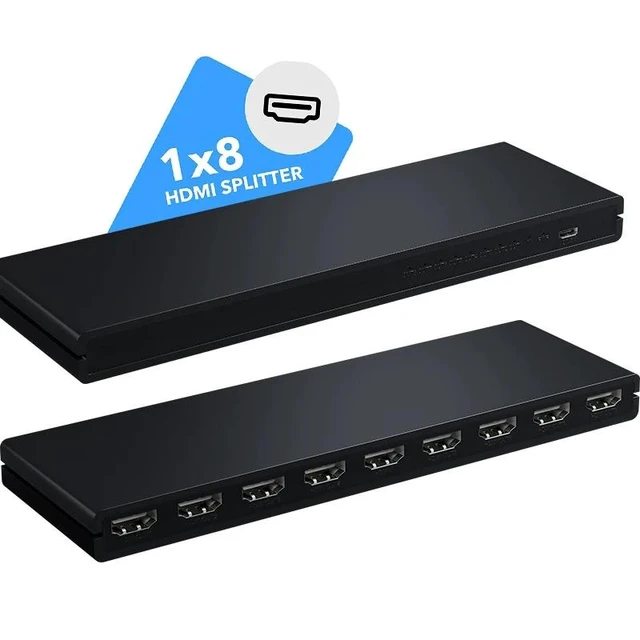Alt view image 8 of 12 - 1x8 HDMI Splitter 1 in 8 Out HDMI Splitter Audio Video Distributor Box Support Full HD 3D 4K 30Hz for Projector HDTV STB DVD PS3(USB Power Cable)
(1x8)
