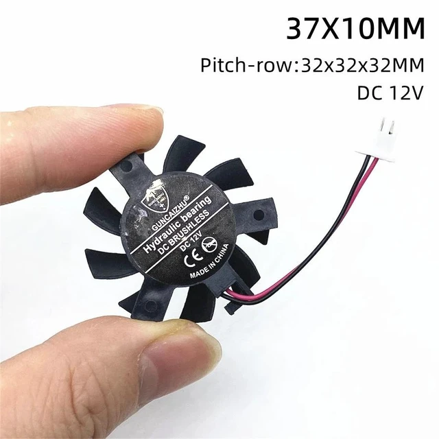 Alt view image 2 of 2 - 37mm Graphics Video Card Cooler Fan Replacement Pitch-row 32mm (12V XH2.54 2pin)