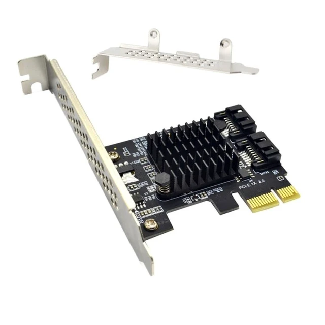 Alt view image 7 of 12 - PCIE to SATA Expansion Card ASM1061 Chip PCI Express X1 to 2 Port SATA 3.0 6Gb Adapter Controller PCI-E SATA Card