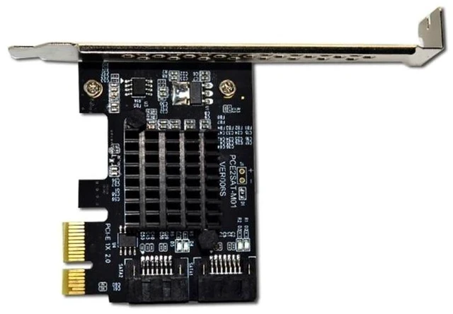 Alt view image 8 of 12 - PCIE to SATA Expansion Card ASM1061 Chip PCI Express X1 to 2 Port SATA 3.0 6Gb Adapter Controller PCI-E SATA Card