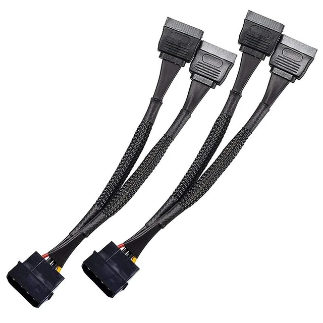Alt view image 7 of 12 - 4 Pin Male IDE Molex to Dual 15Pin Female SATA Power Splitter Converter Adapter Cable Hard Drive HDD SSD Extension Cable