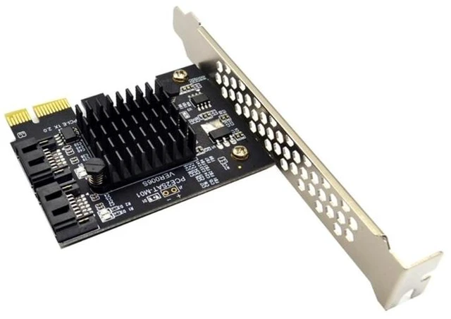 Alt view image 11 of 12 - PCIE to SATA Expansion Card ASM1061 Chip PCI Express X1 to 2 Port SATA 3.0 6Gb Adapter Controller PCI-E SATA Card