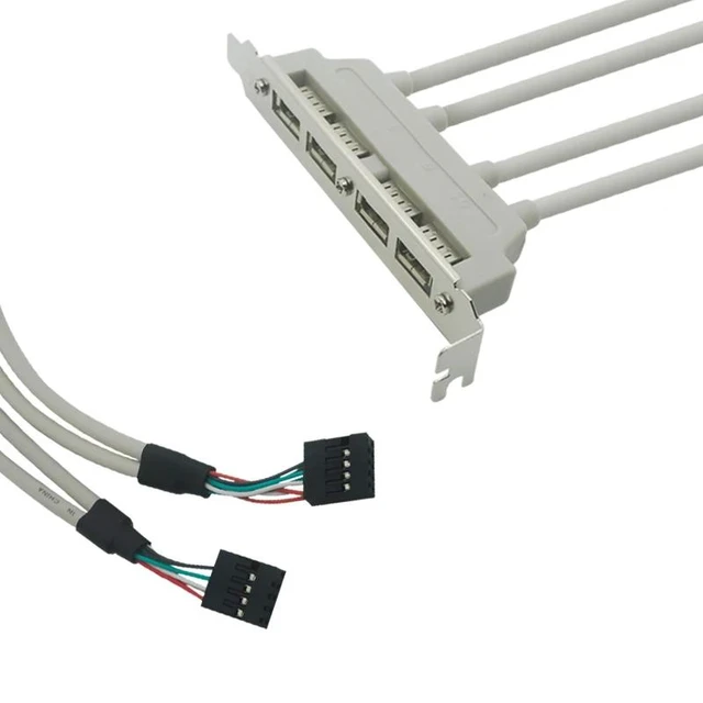 Alt view image 2 of 2 - 4 Port USB 2.0 to 9 Pin MainBoard Header Bracket Extension Cable for Computer Rear Panel Bracket 9Pin Adapter newest