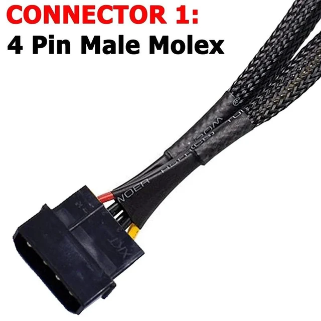 Alt view image 9 of 12 - 4 Pin Male IDE Molex to Dual 15Pin Female SATA Power Splitter Converter Adapter Cable Hard Drive HDD SSD Extension Cable